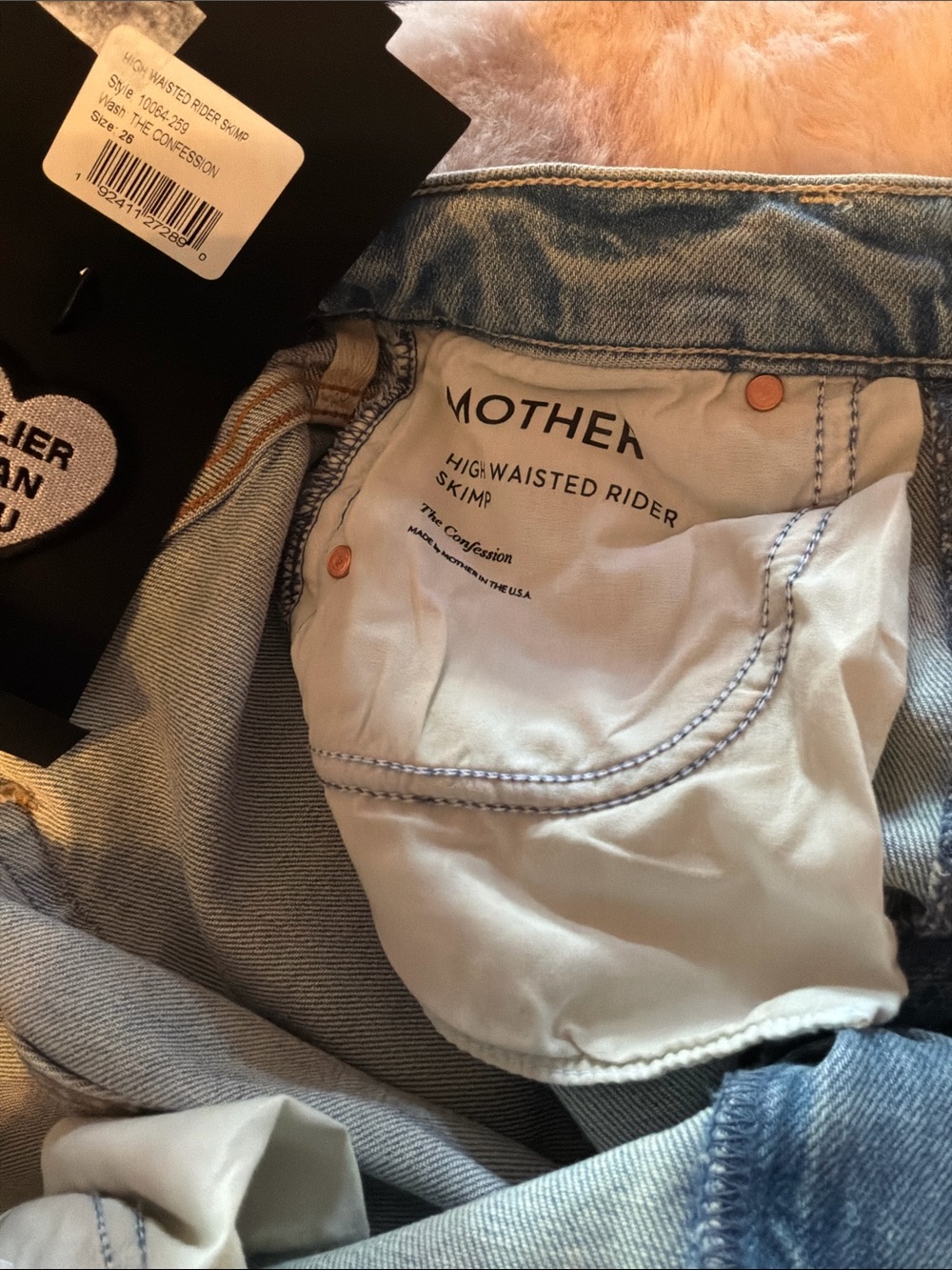 MOTHER high waist, light blue some distressing. - Picture 3 of 6